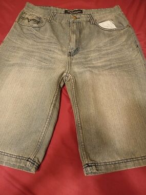 Men's Light Wash Denim Shorts - Light Blue